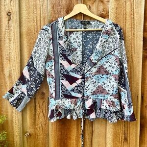 Jessica Simpson Multicolor Patchwork Blouse